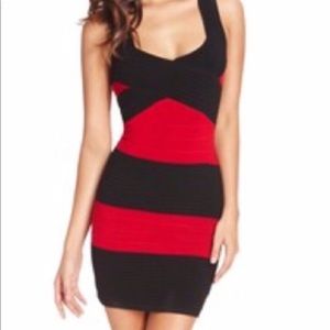 Be sexy in red & black Bodycon Bandage cutout dress from GUESS Sz S